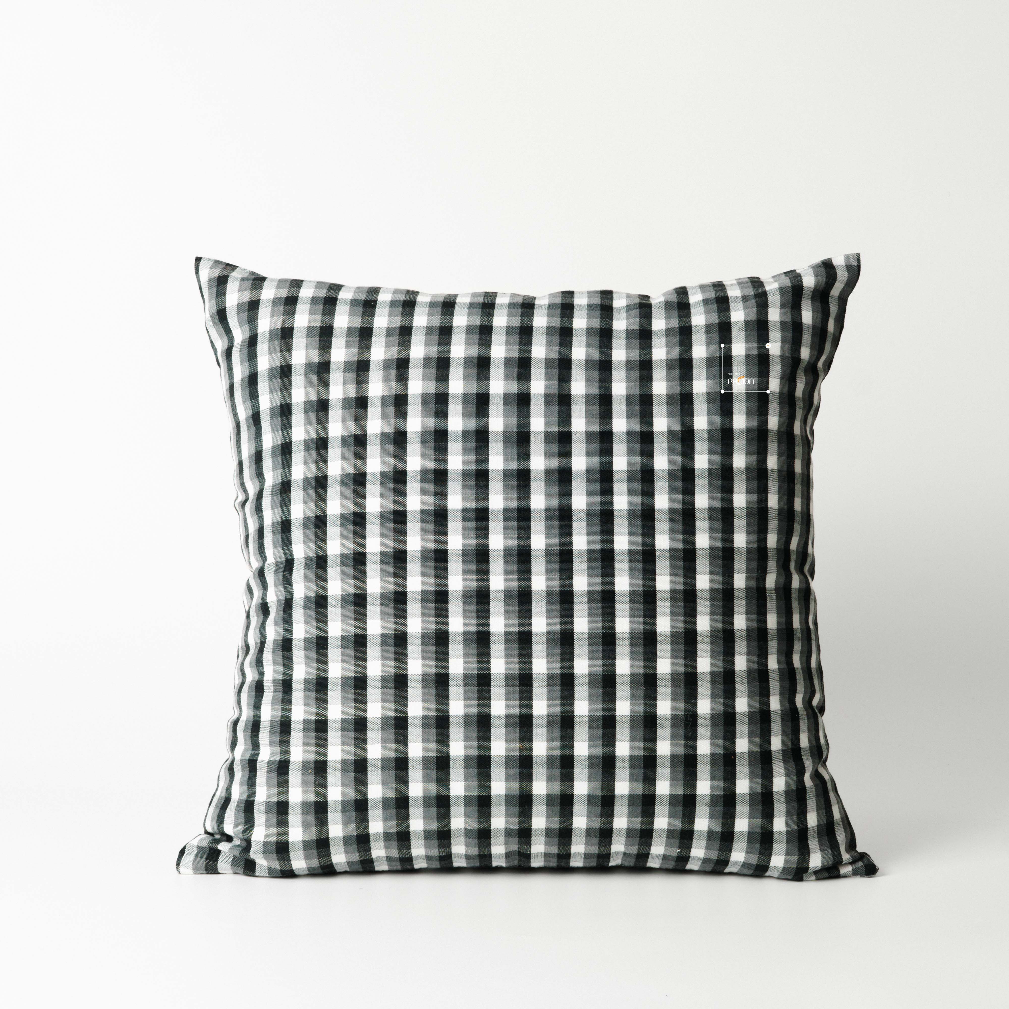 Gối Tựa Lưng Cotton Họa Tiết Sọc Caro Vintage