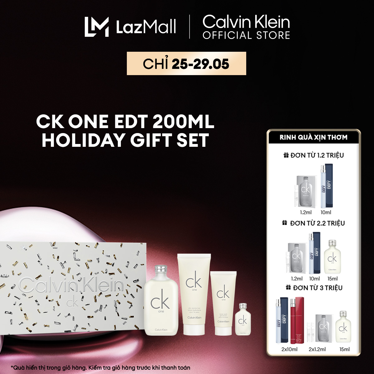 Set Nước hoa Nam Nữ Calvin Klein CK One EDT 200ml + Body Lotion 200ml + Sữa Tắm 100ml + CK One EDT 1