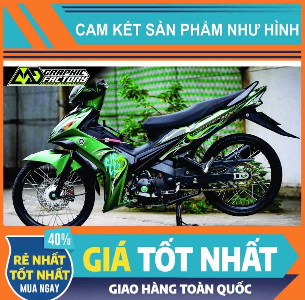 Tem rời Exciter 2010 - Mẫu Jupiter MX đen xanh lá