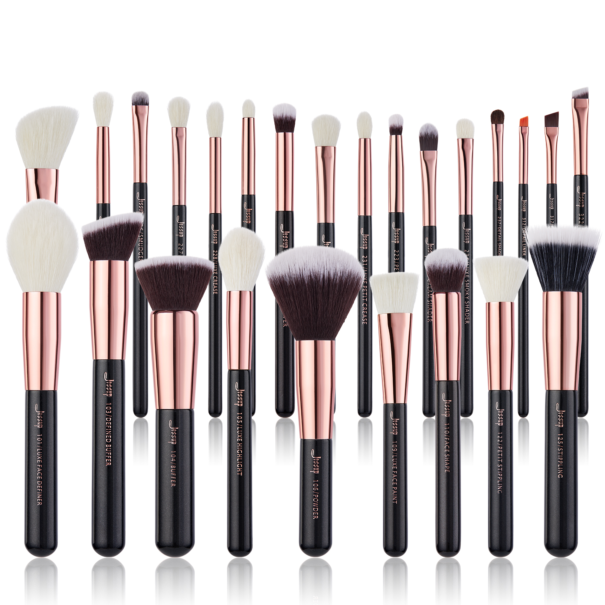 Jessup Đen Bộ Cọ Trang Điểm Chuyên Nghiệp Bộ 25 Con Cho Phấn Nền Đen Phối Kem Che Khuyết Điểm Phấn M