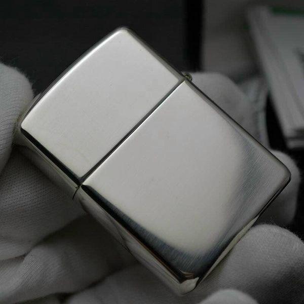 Bật Zippo trơn bóng bạc nguyên khối Armor Z188