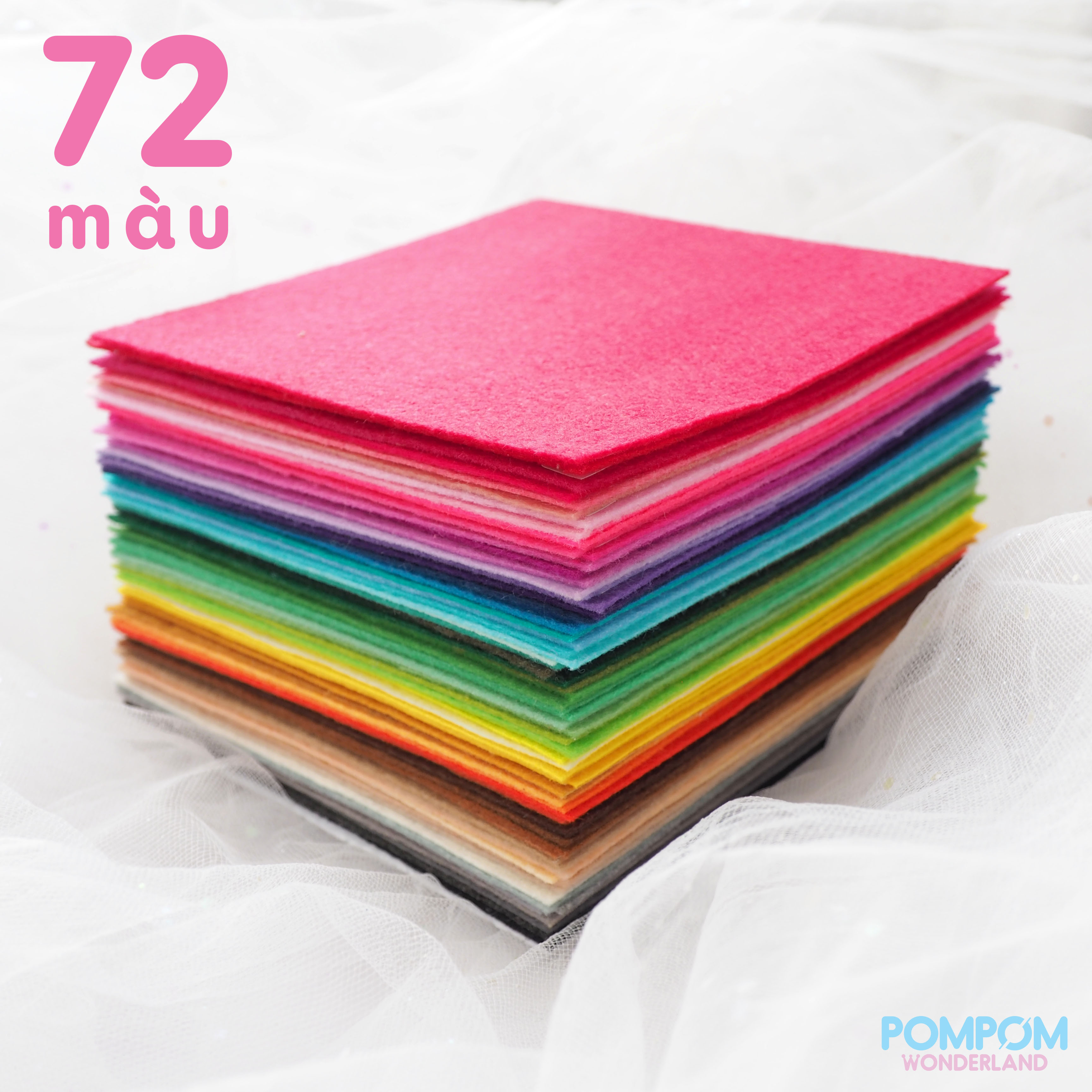 Vải nỉ cứng 15x15cm (giá bán lẻ 1 tờ được chọn màu)