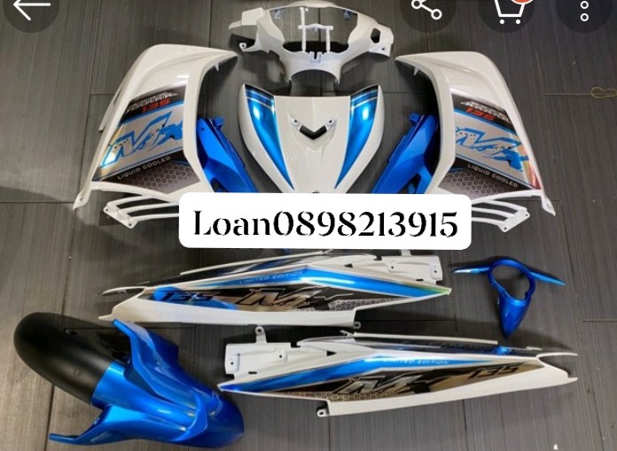 Dàn áo Exciter 135 trắng xanh tem crom hàng zin chính hãng Yamaha _ LOAN RACING SHOP