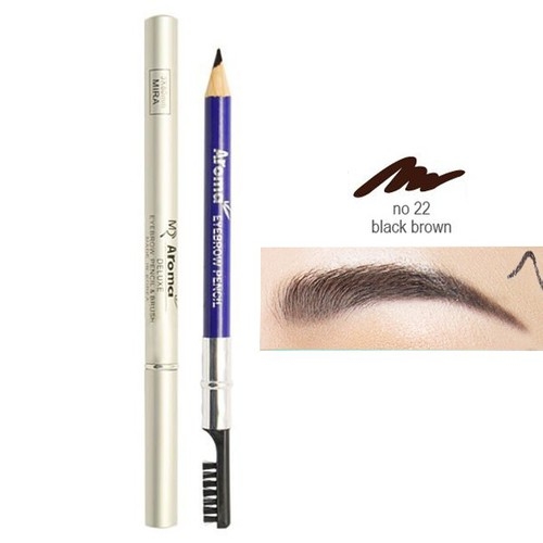 Chì Vẽ Chân Mày Aroma Eyebrow Pencil No.22 Hàn Quốc 2G (Đen Nâu) - Hàng Chính Hãng