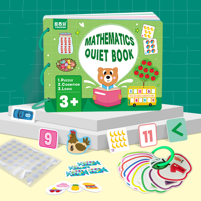Học liệu Toán học thông minh đầu đời cho bé Quiet BookHọc liệu bóc dán Montessori Sách Bóc Dán Toán