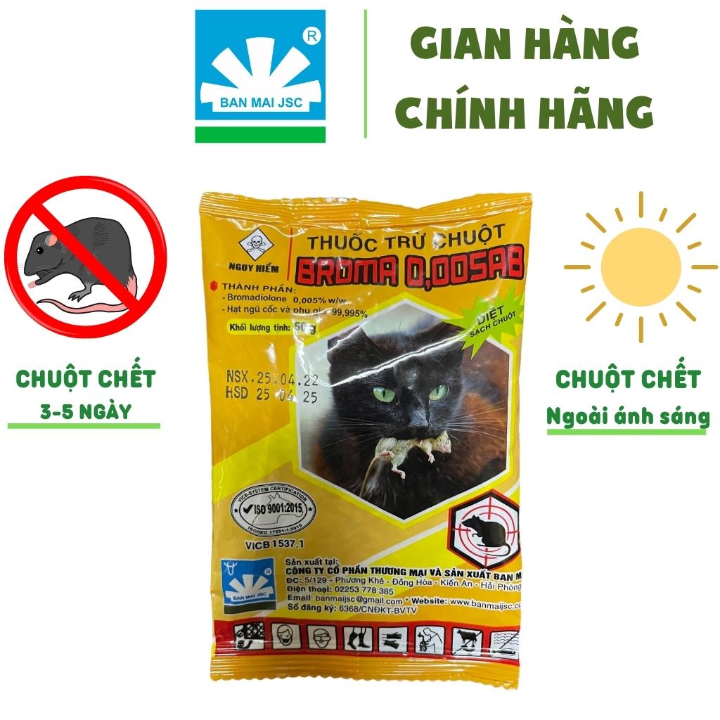 Thuốc Diệt Chuột Sinh Học BROMA 0.005AB 50G Trộn Thóc Dễ Dụ Chuột Chết Ngoài Sáng An Toàn Với Vật Nu