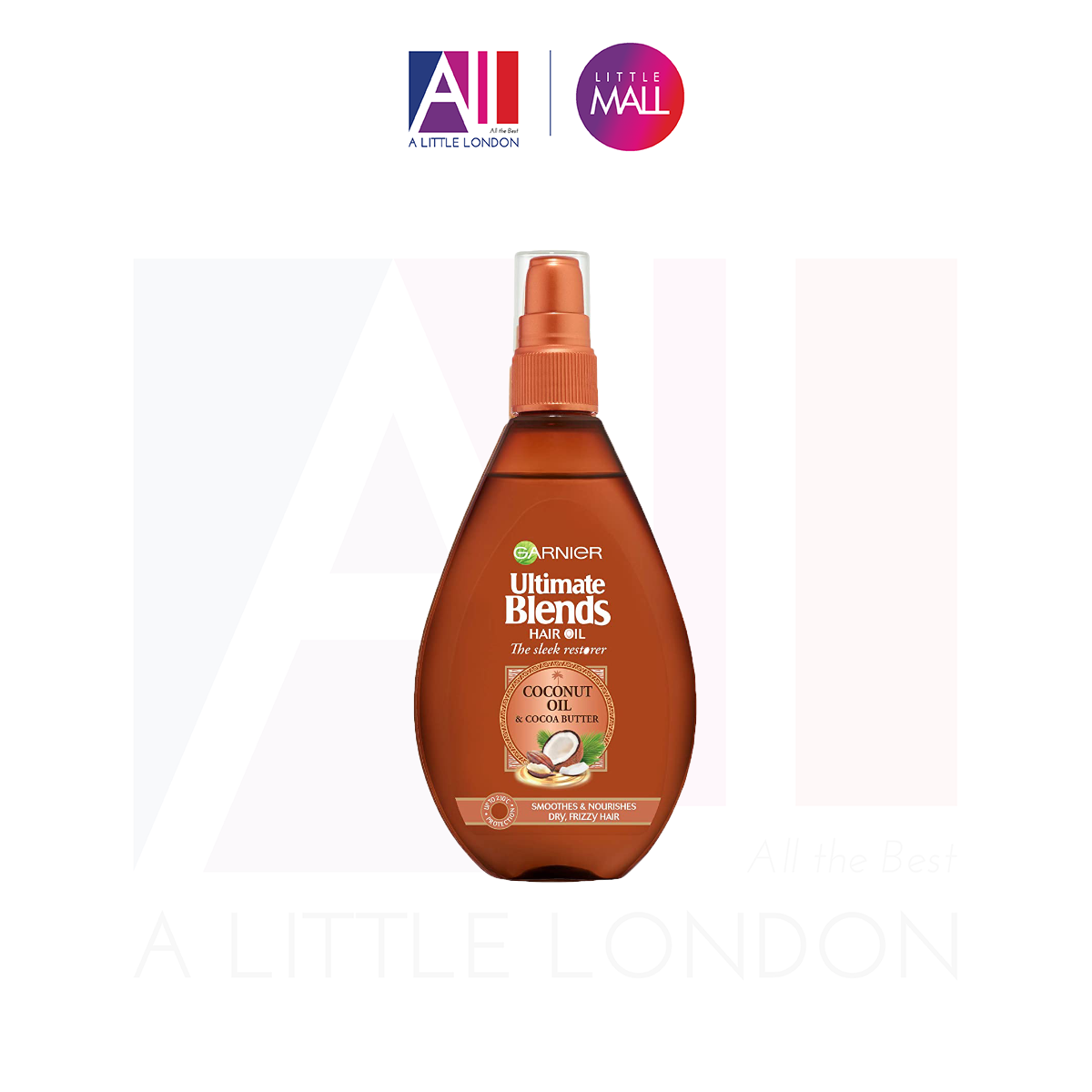 Xịt Dưỡng Tóc Garnier Ultimate Blends Hair Oil Coconut Oil & Cocoa Butter 150Ml (Bill Anh)