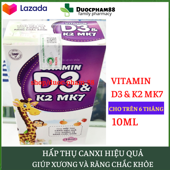Vitamin D3 K2 MK7 giúp tăng chiều cao chống còi xương 10 ml