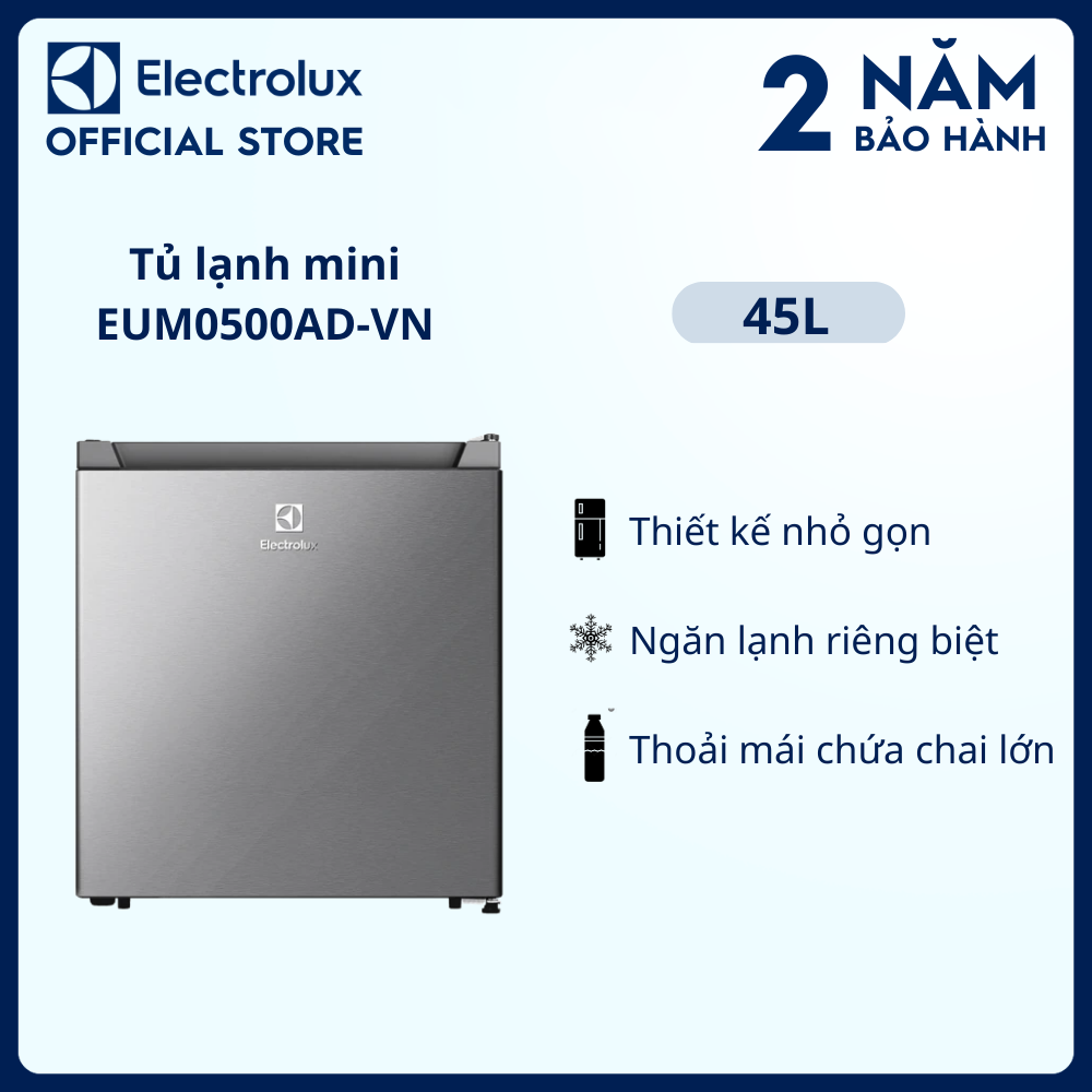 Tủ lạnh mini bar Electrolux 45 lít - EUM0500AD-VN - Ngăn lạnh riêng biệt tiết kiệm điện nhãn năng
