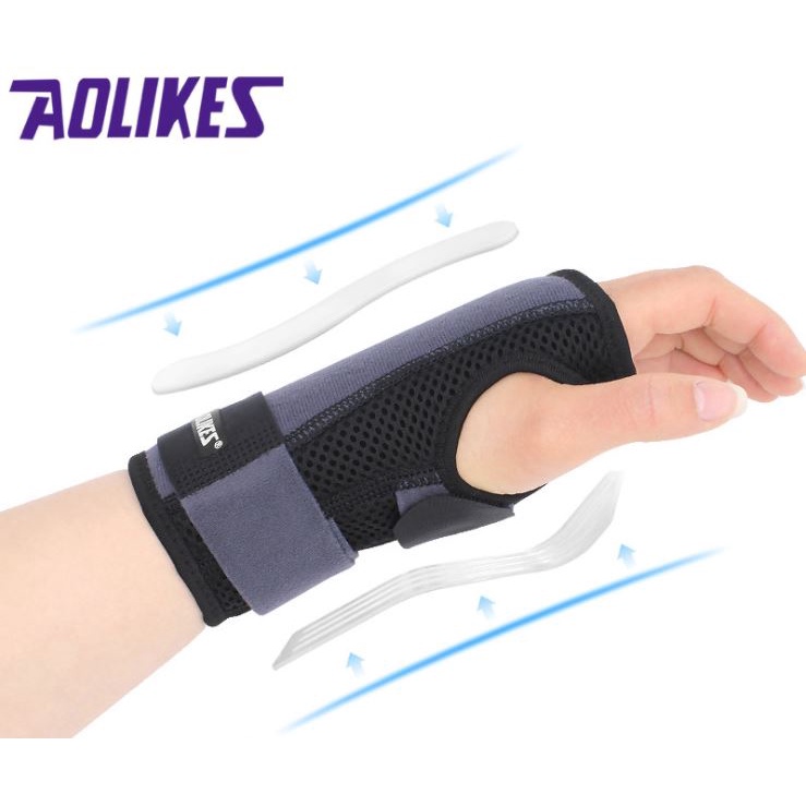 Đai Nẹp Cố Định Khớp Cổ Tay 2 Thanh Nẹp AOLIKES AL1671 1671 và AL1676 1676 Cho Người Chấn Thương Bon