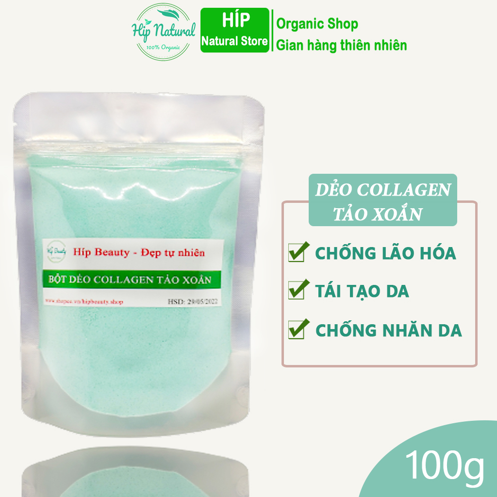 Bột Mặt Nạ Dẻo Collagen Tảo Xoắn Nhật Bản Mặt Nạ Dẻo Collagen Tảo Xoắn Dưỡng Da 100Gr