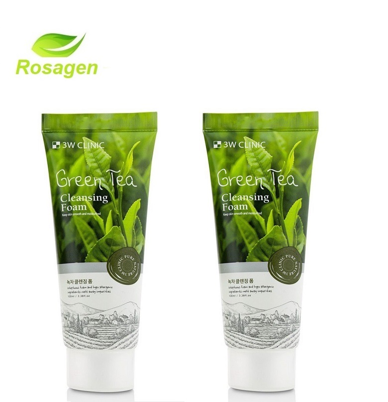 Combo 2 Sữa Rửa Mặt Ngăn Ngừa Mụn Chiết Xuất Trà Xanh 3W Clinic Green Tea Cleansing Foam 100Ml