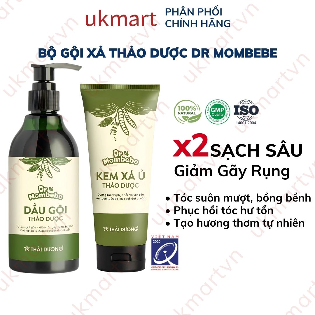 [TẶNG KÈM SỮA TẮM BOBINI 500ML] Dầu gội Kem ủ xả thảo dược Dr Mombebe – Giúp sạch gàu giảm ngứa giảm