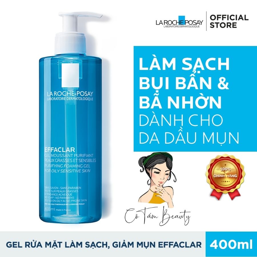 Gel Rửa Mặt Tạo Bọt Làm Sạch Dành Cho Da Dầu Nhạy Cảm La Roche - Posay Effaclar Foaming Gel 15Ml 50Ml 400Ml