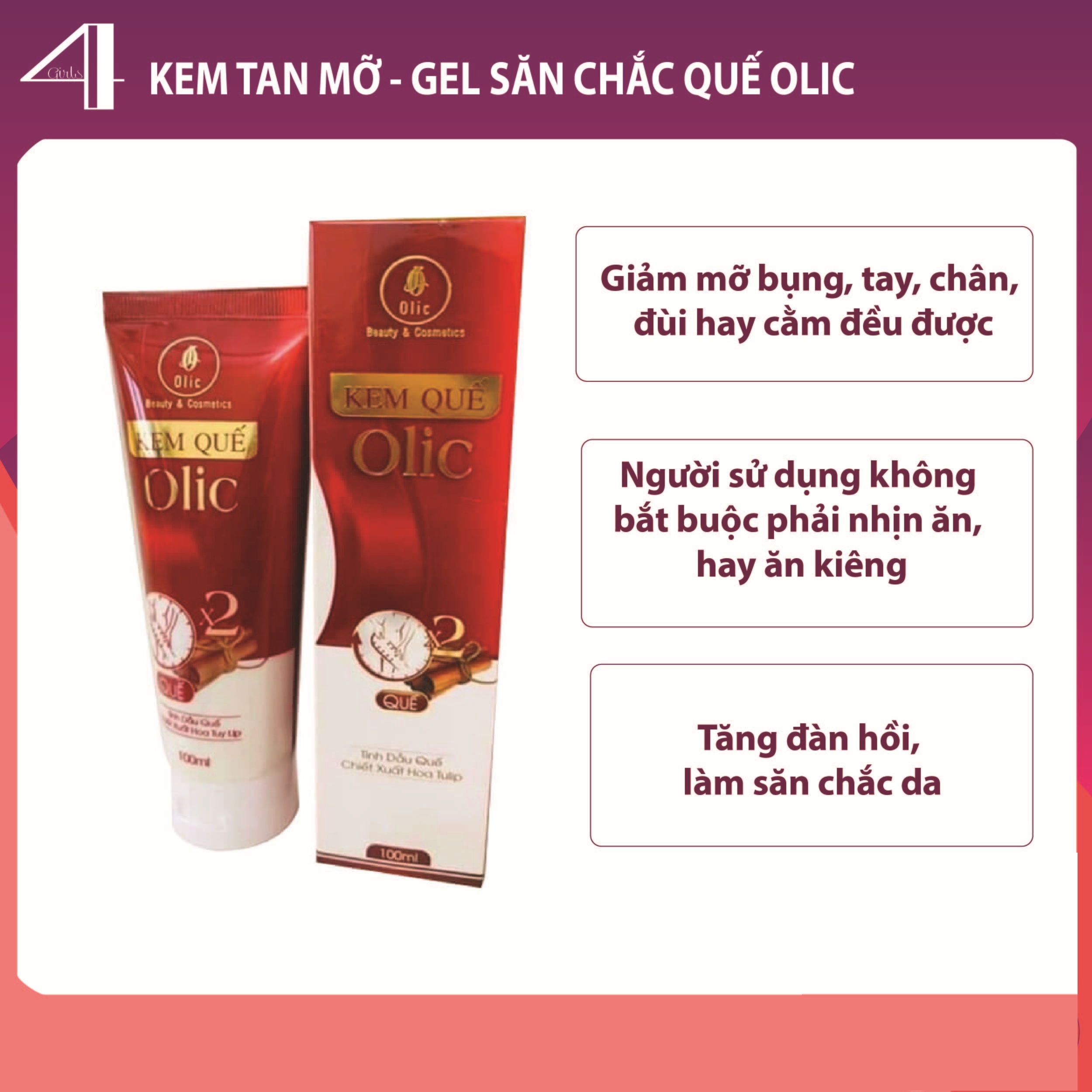 Kem Quế Tan Mỡ Olic - Hàng Công Ty - Hiệu Quả Nhanh An Toàn Từ Thiên Nhiên