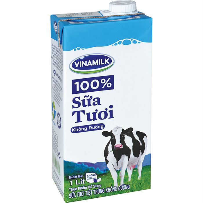 Sữa tươi tiệt trùng không đường Vinamilk hộp 1 Lít