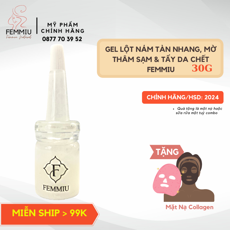 [Chính Hãng] Gel Lột Nám Tàn Nhang Femmiu Hàn Quốc (Tặng Mặt Nạ)