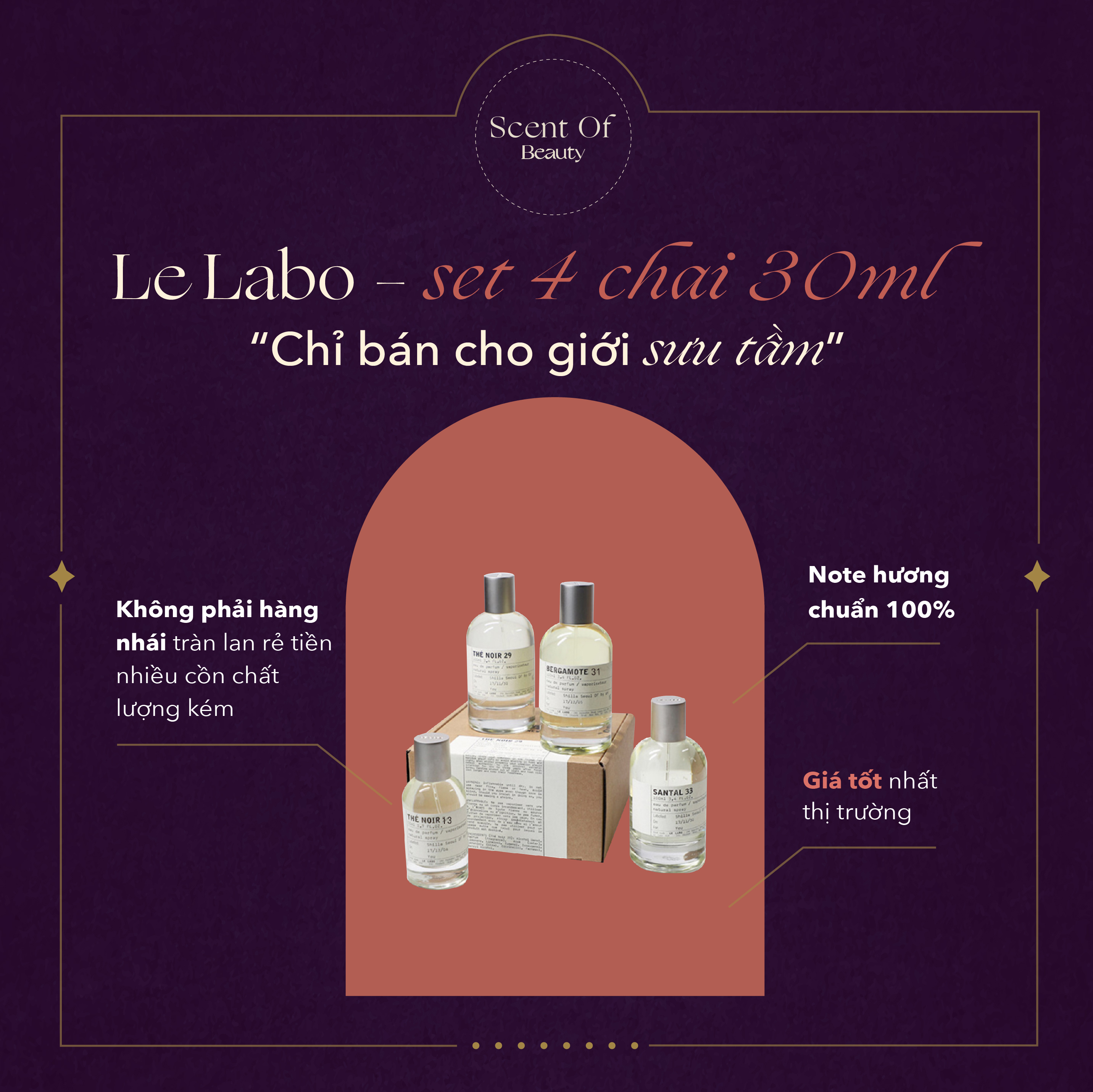 [Siêu Phẩm] Set Nước Hoa Le Labo 30Ml X 4 Chai - Dành Riêng Cho Giới Sưu Tầm