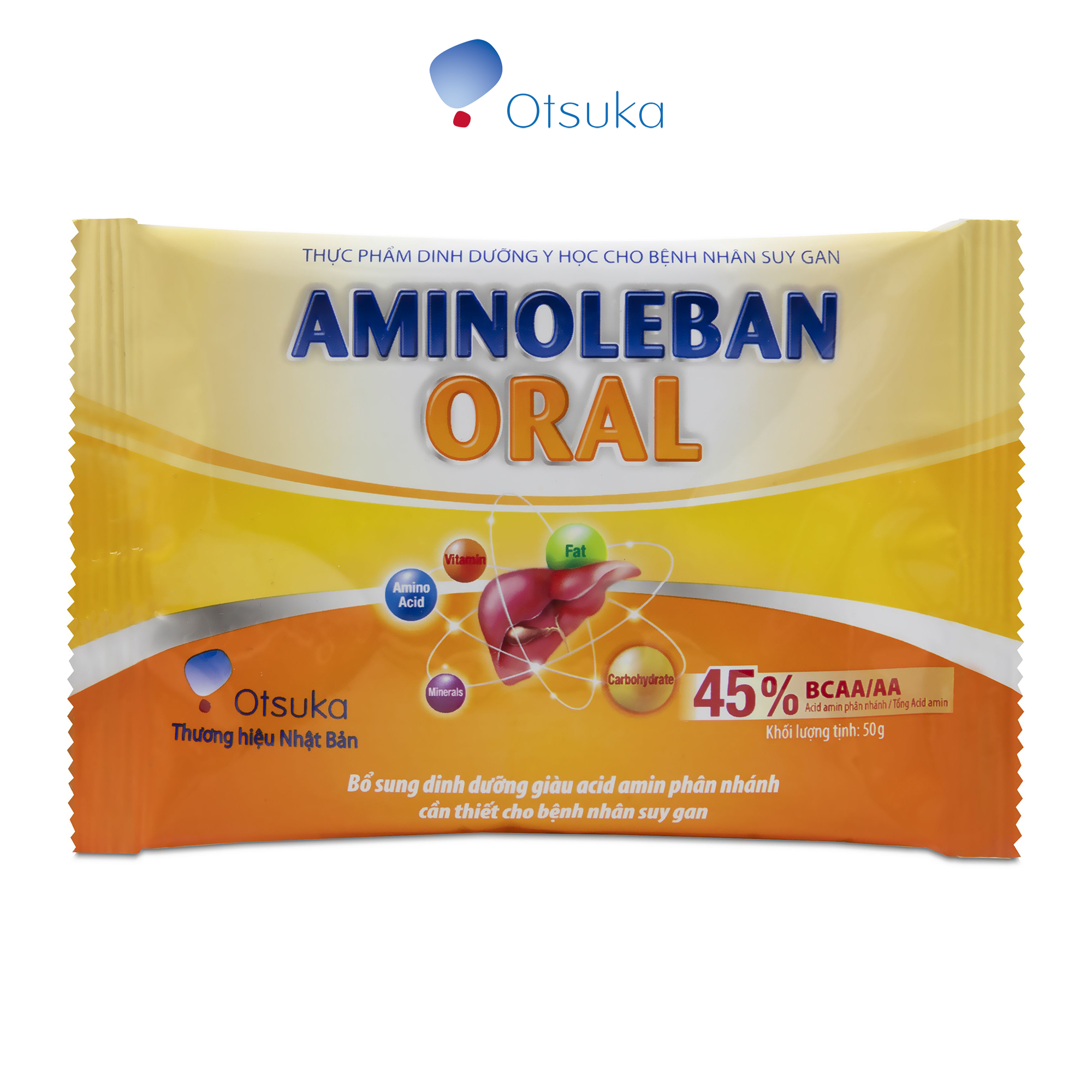 Sữa Bột Dinh Dưỡng Đường Tiêu Hóa Otsuka Aminoleban Oral Hương Cam (10 Gói X 50G)