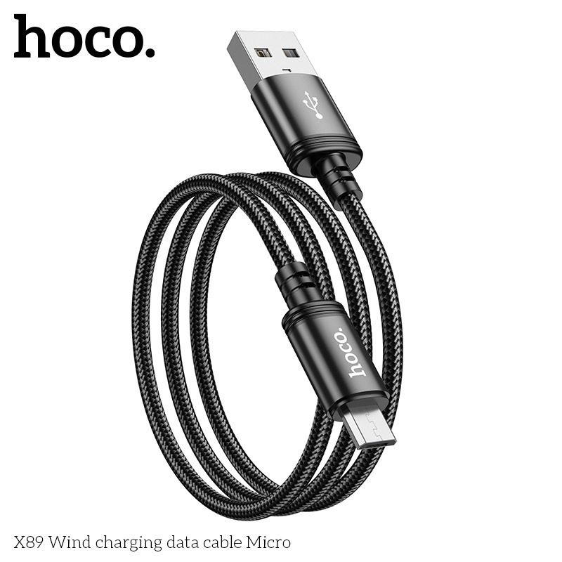Cáp Sạc Hoco X89 Dây Dù 2.4A Cổng USB To Micro Type C IPhone Dài 1m