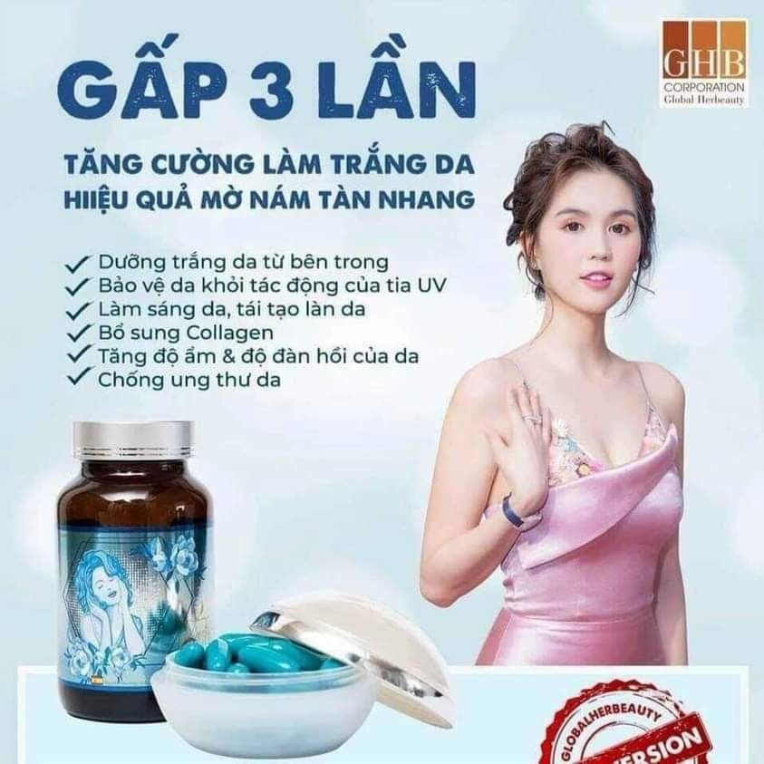 Hàng Chuẩn - Viên Uống Trắng Da Ngọc Trinh Beauty Plus - Dưỡng Da Trắng Sáng Chỉ Sau 3 Tuần - Loại Bỏ Thâm Nám Bổ Xung Collagen Và Vitamin - Chống Lão Hóa Tăng Đàn Hồi Trẻ Hóa Làn Da
