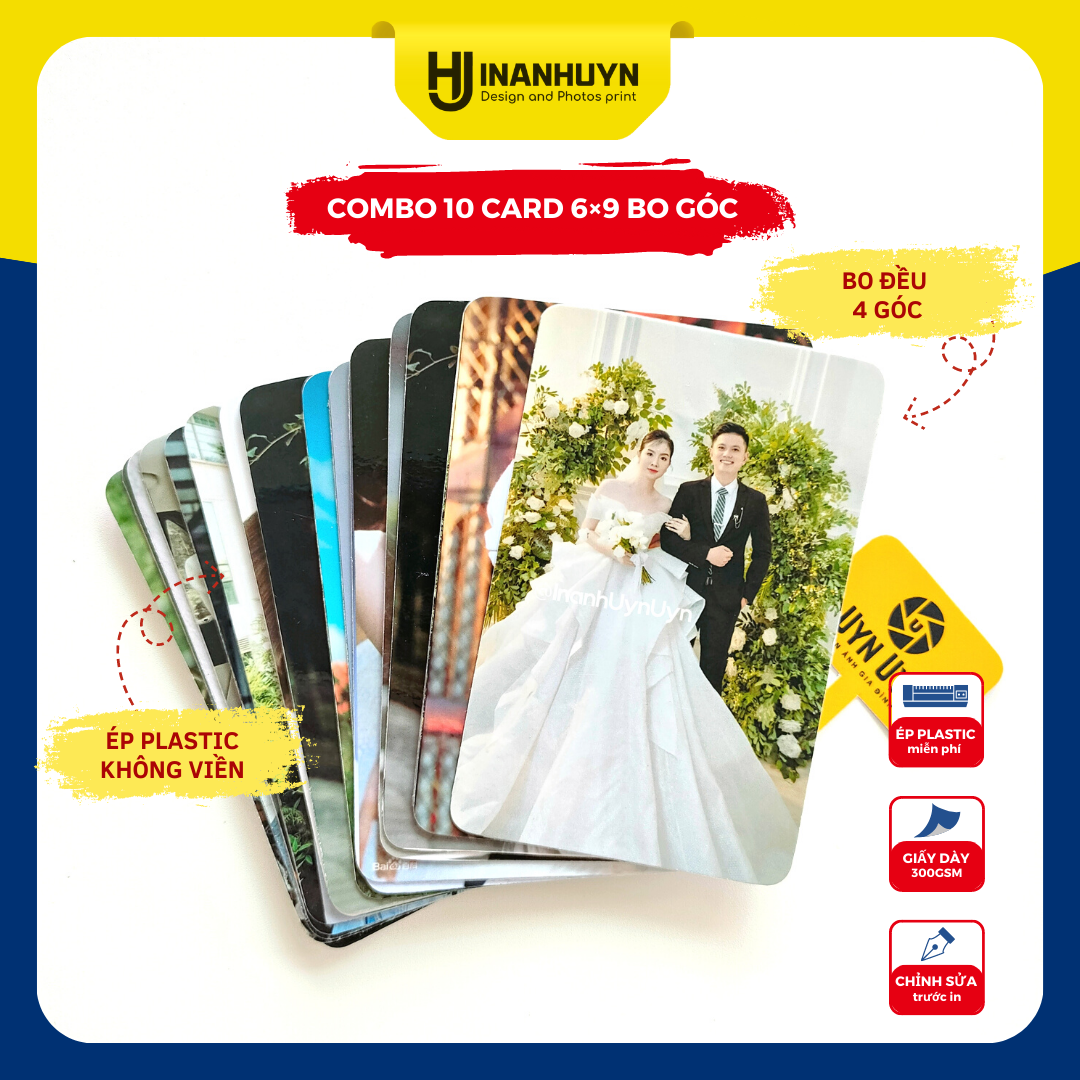 Combo in 10 card 6×9 bo góc theo yêu cầu - Card dày dặn - Ảnh sắc nét