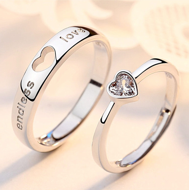 Nhẫn đôi nam nữ nhẫn cặp đôi mạ bạc thiết kế hở dễ dàng điều chỉnh kích cỡ  nhẫn đôi bạn thân siêu hot cá tính.