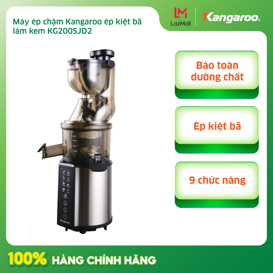 Máy Ép Chậm Kangaroo KG200SJD2 - 1 Lít, 60 Vòng/Phút, Nhựa PC, Thép Không Gỉ