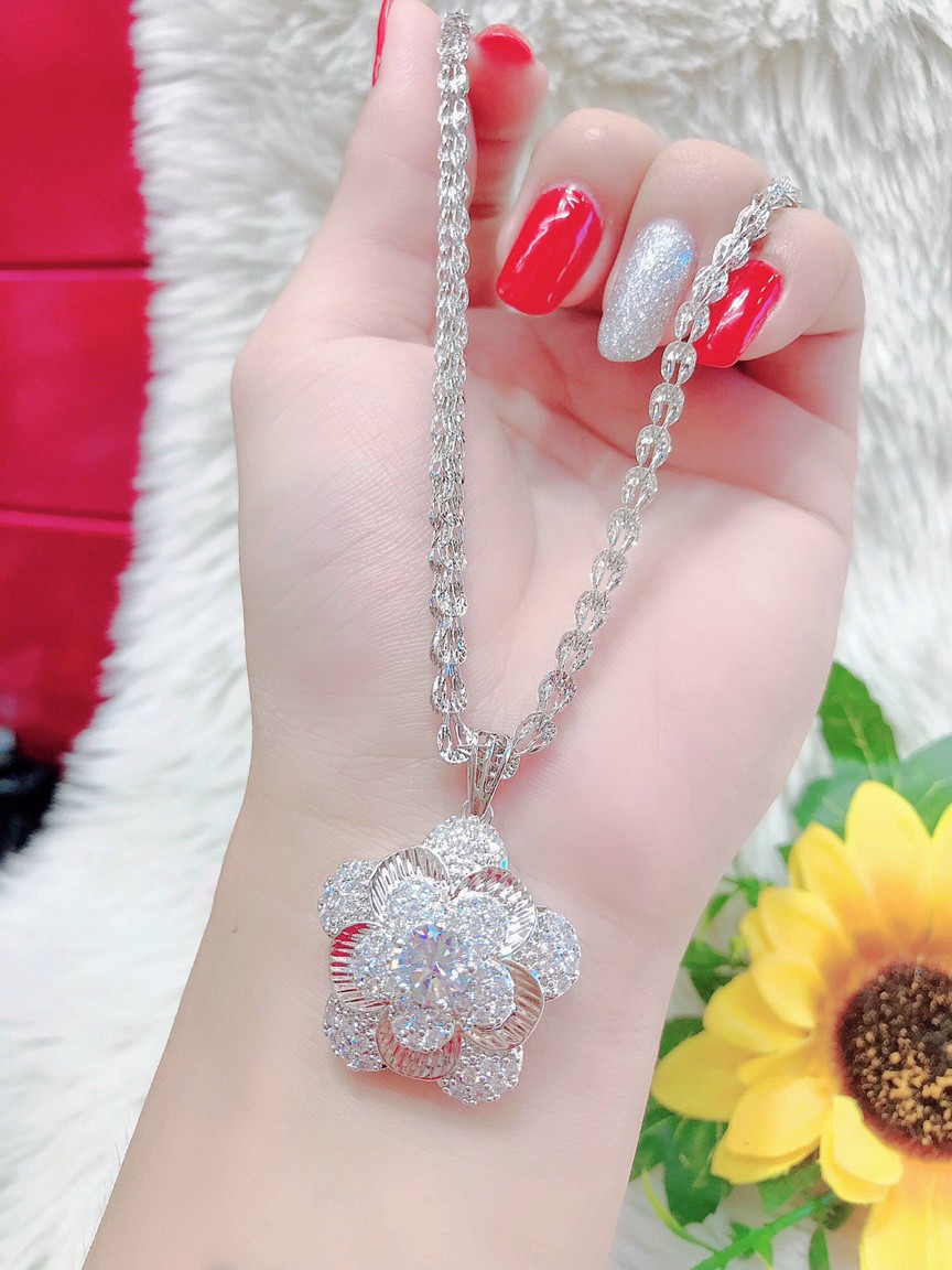 Dây Chuyền Bạch Kim Nữ dây Phụng mặt đính đá sang trọng cá tính M1  1101310 ( 01 Dây + 01 mặt ) - Ma