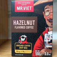 Cà phê rang xay phin giấy nhỏ giọt Hazelnut hương hạt dẻ Mr Viet - Ground Coffee Drip Bag (10 gói/hộp x 10g)