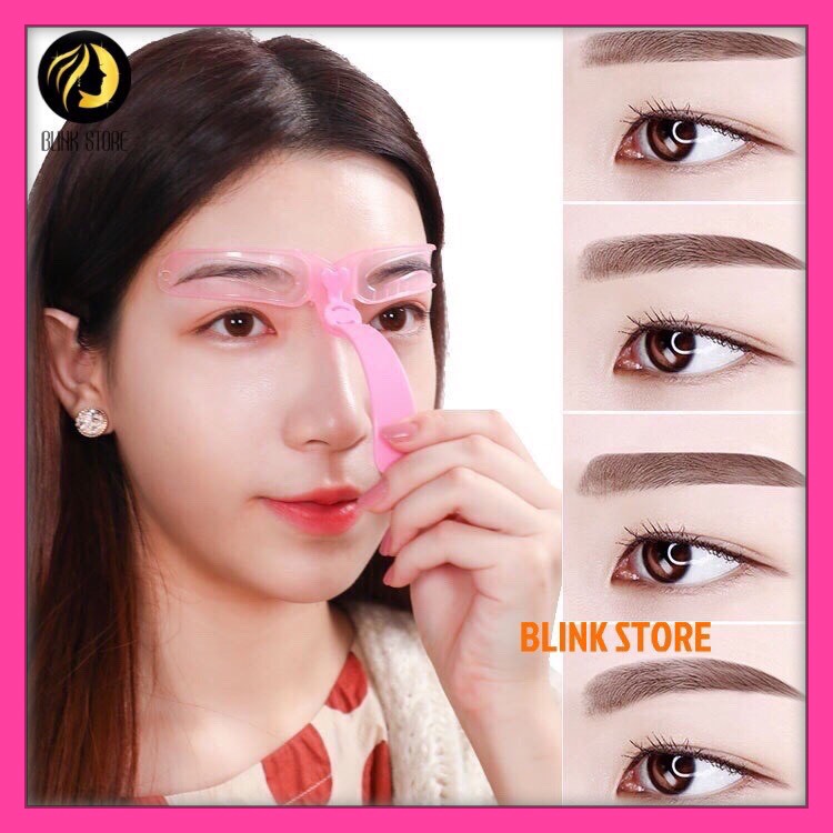 Bộ 4 khuôn kẻ vẽ tô chân mày bằng nhựa dẻo ôm sát khuôn mặt trợ thủ trang điểm hữu ích cho chị em có cặp chân mày đẹp hoàn hảo