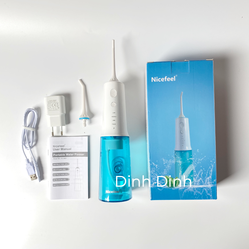 Tăm nước Nicefeel chính hãng FC2620 mẫu tăm nước xiaomi bền chống nước chống ồn bình nước lớn kèm Adapter Dinh Dinh