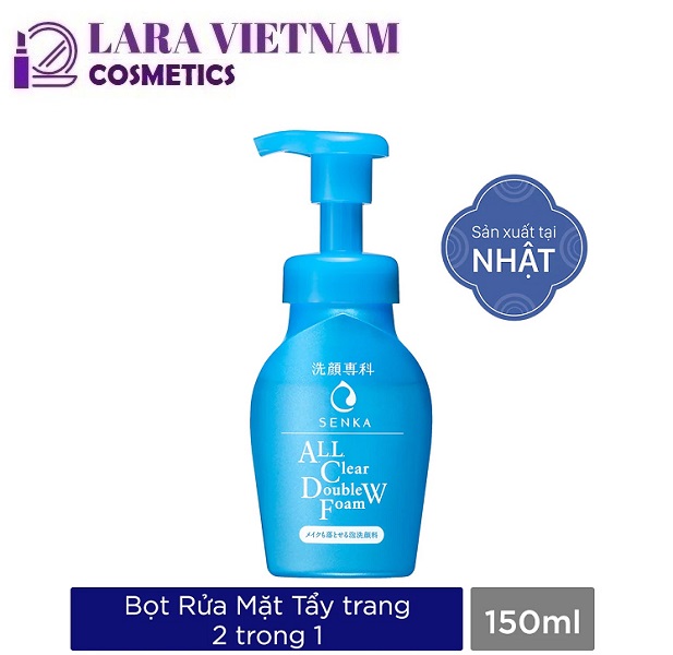 [Hcm]Bọt Rửa Mặt Senka Tẩy Trang All Clear Double W Foam 150Ml