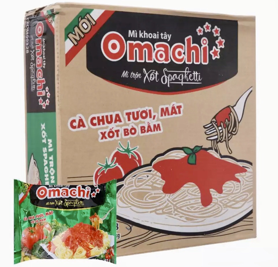 Mì Omachi Spaghety trộn khô gói 91gam(thùng 30 gói)