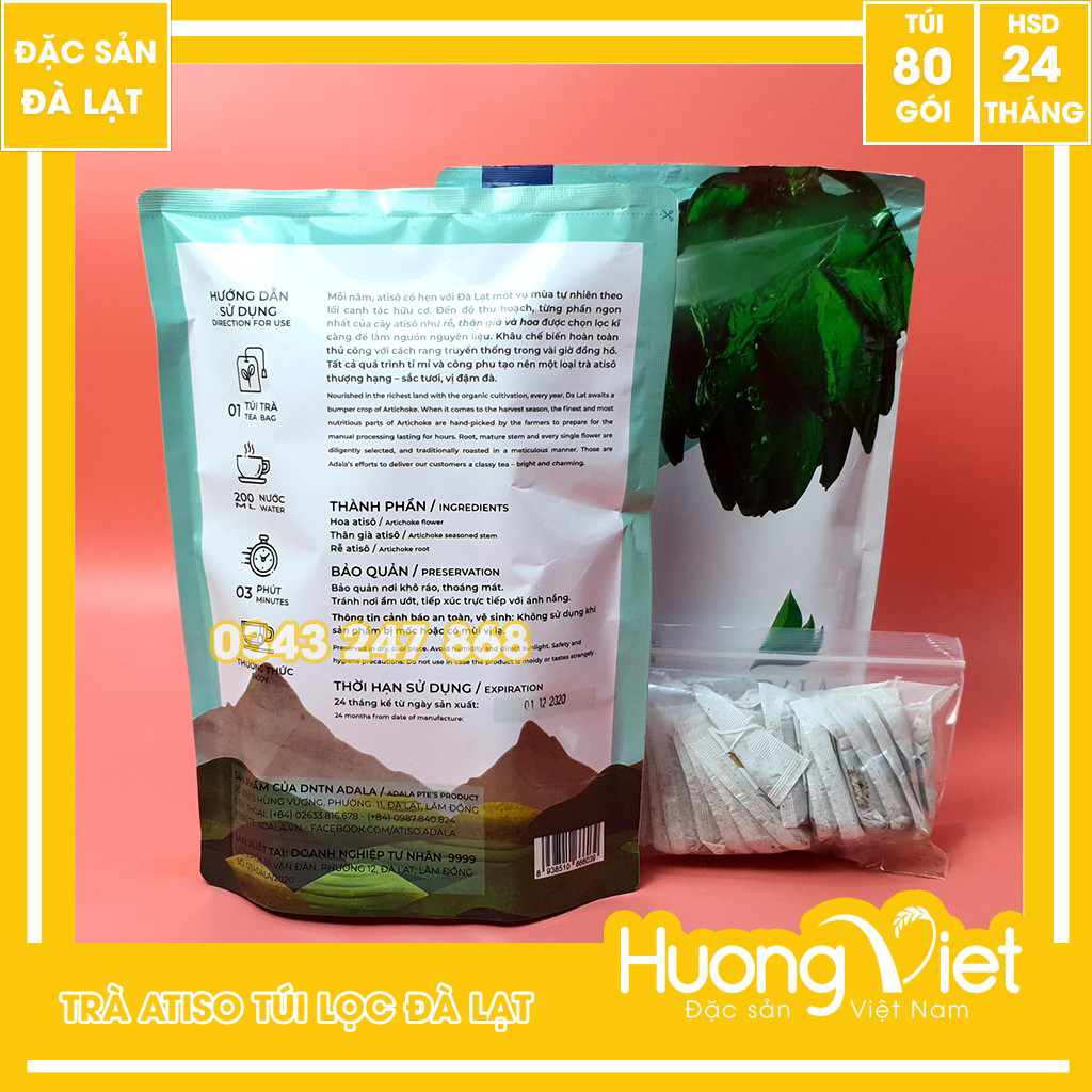 Trà Atiso túi lọc Đà Lạt nguyên chất 100% từ thiên nhiên 200g trà atiso Đà Lạt thanh nhiệt giảo độc
