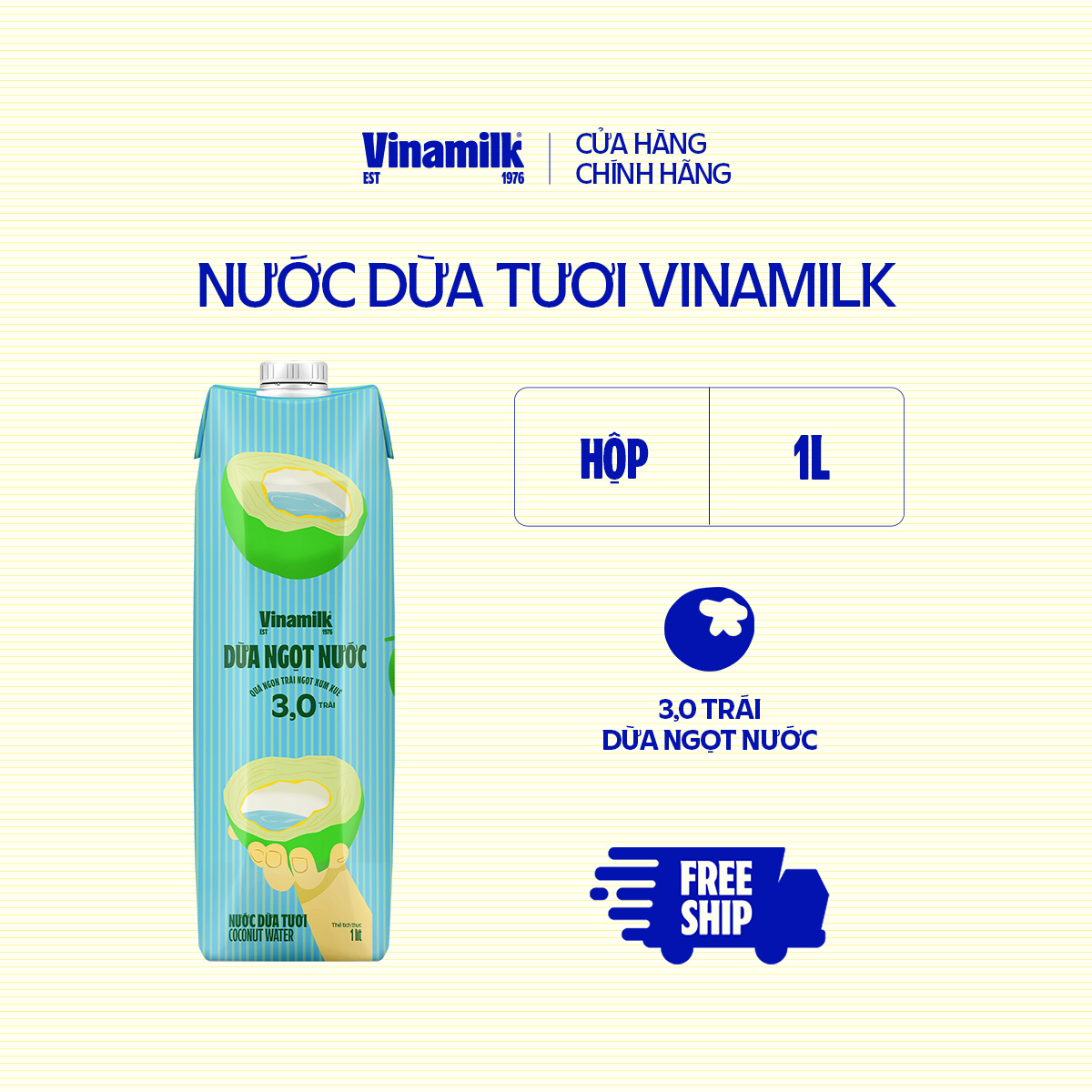 1 Hộp Nước dừa tươi Vinamilk 1L