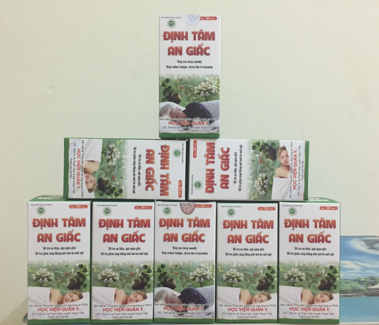 Combo 4 Hộp Định Tâm An Giấc ( Lọ 30 Viên) Của Học Viện Quân Y Cho Những Người Bị Mất Ngủ Dẫn Đến Mệt Mỏi Căng Thẳng Người Già Bị Mất Ngủ Khó Ngủ Ngủ Không Sâu Giấc Sản Xuất Mới Nhất