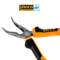 Kìm mũi nhọn cong kềm nhọn mũi cong 6inch 160mm bent nose pliers INGCO Tolsen 10008