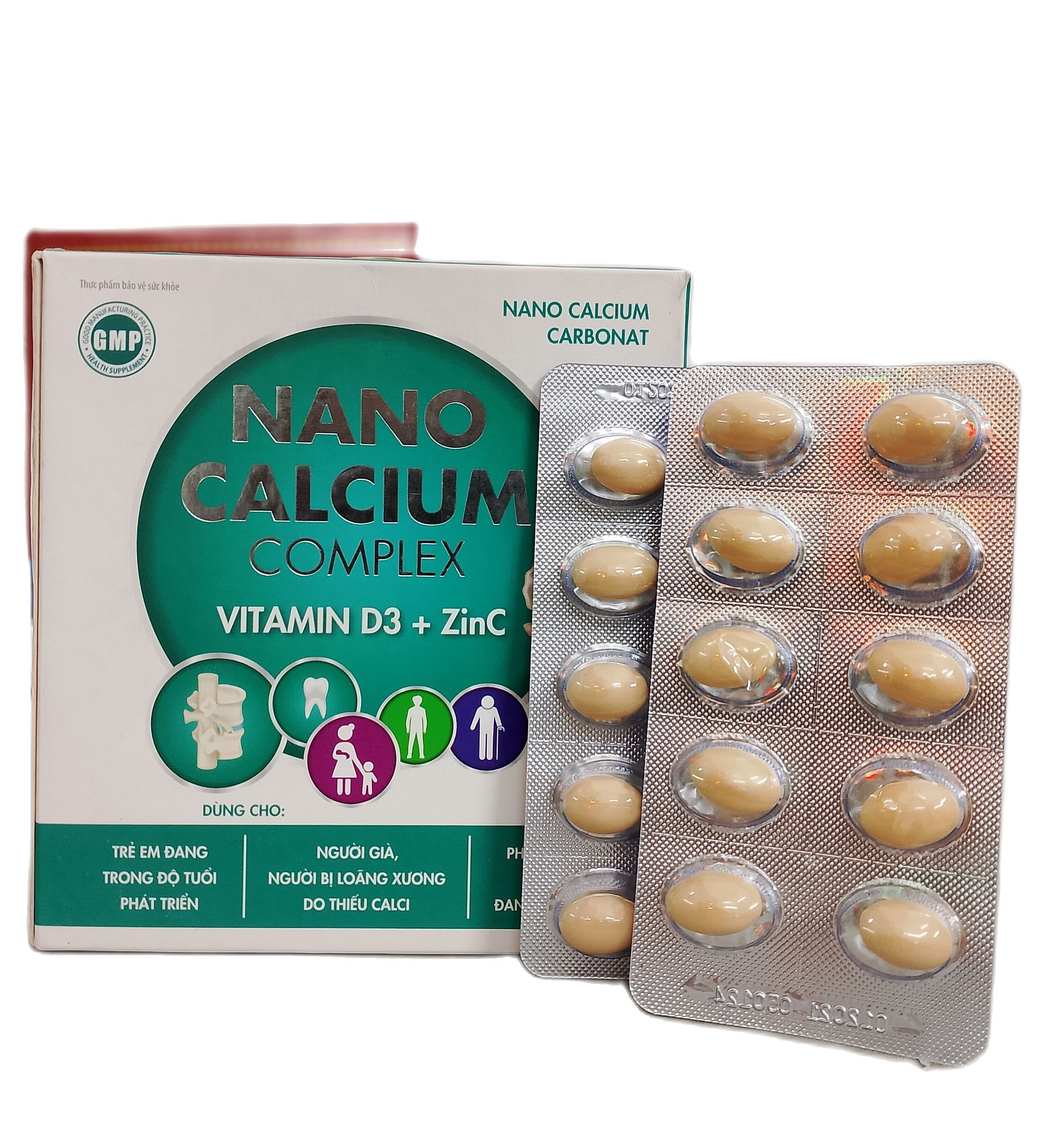 NANO CALCIUM COMPLEX - giúp bổ sung canxi vitamin D3 K2 cho người cao tuổi phụ nữ có thai giúp xương chắc khỏe phòng ngừa loãng xương