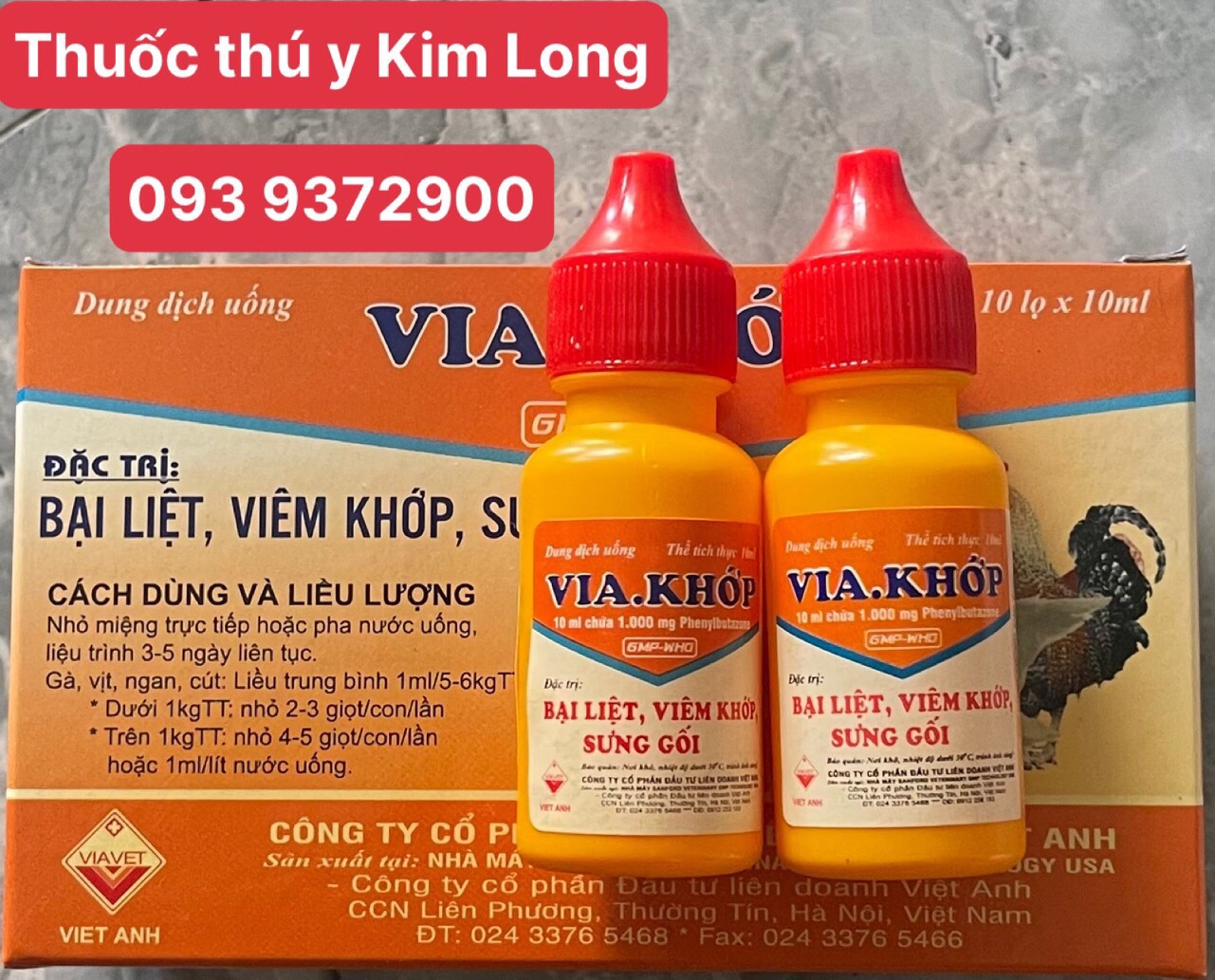 Via khớp  đặc trị bại liệt viêm khớp cho gà đá