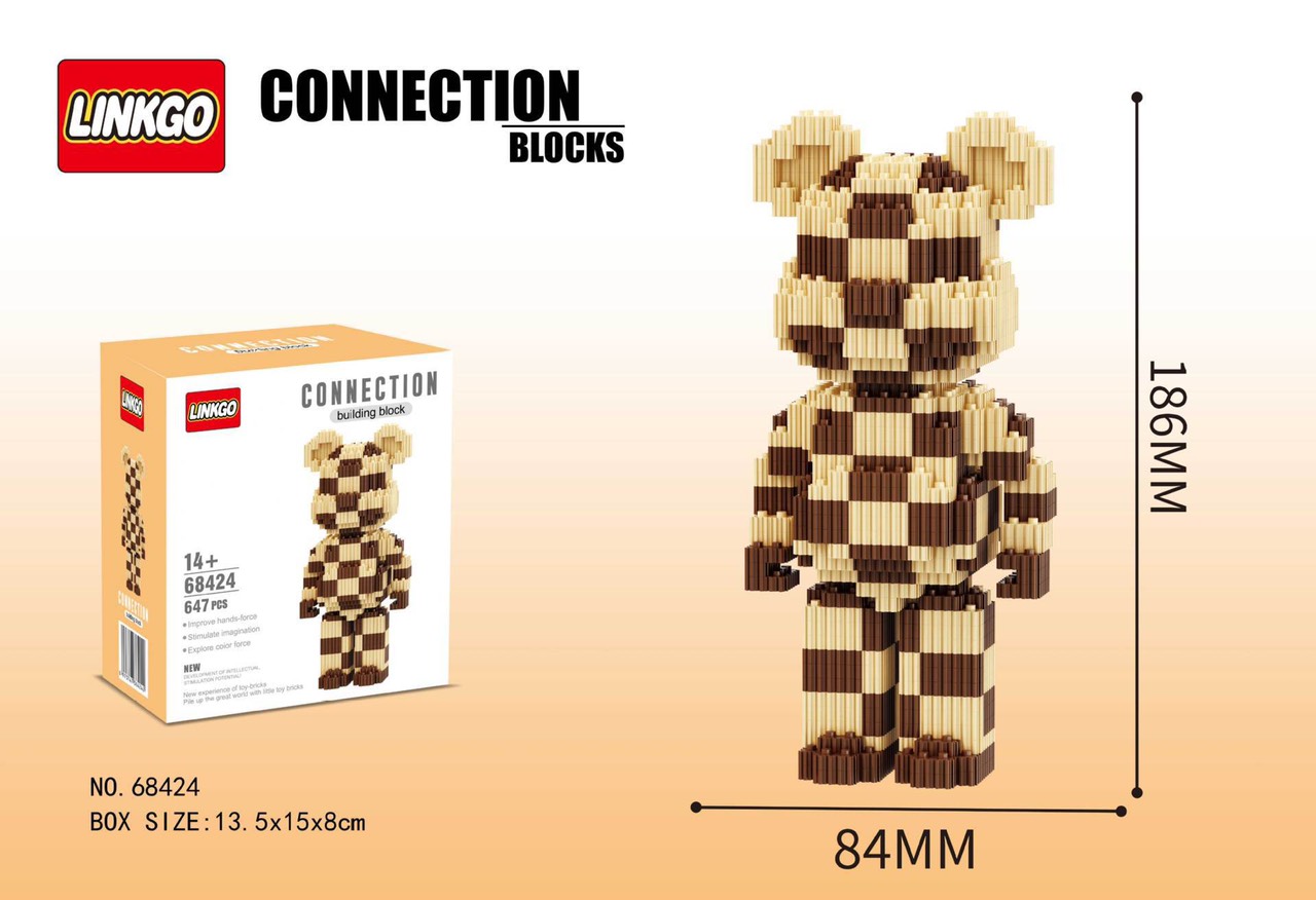 Mô hình đồ chơi lắp ráp gấu mini lego bearbrick lớn 19cm 35cm 36cm 55cm 73cm ironman size lớn