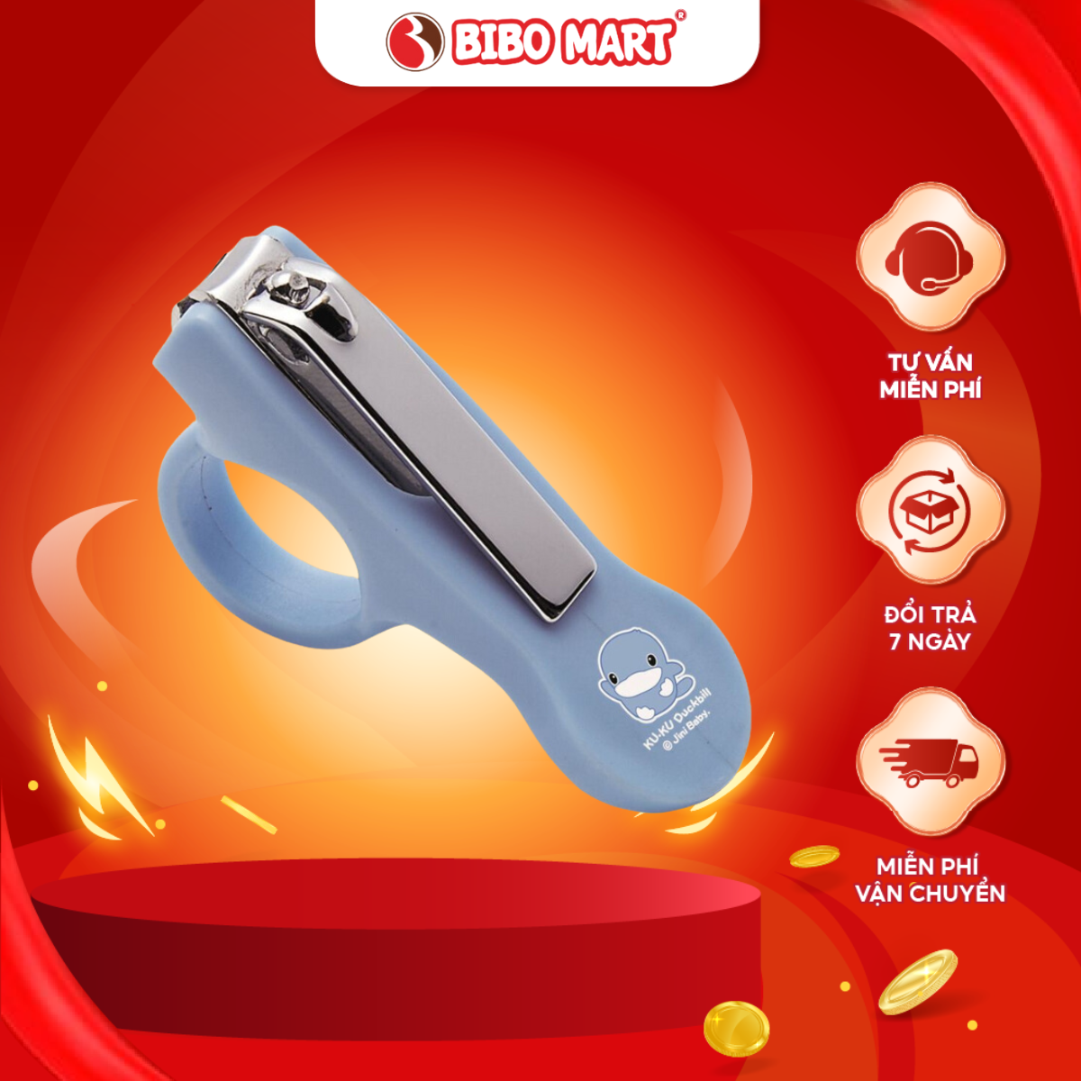 Cắt Móng Tay Cho Bé Bấm Móng Tay Kuku 3022 Nhỏ Gọn An Toàn Tiện Dụng - Bibo Mart