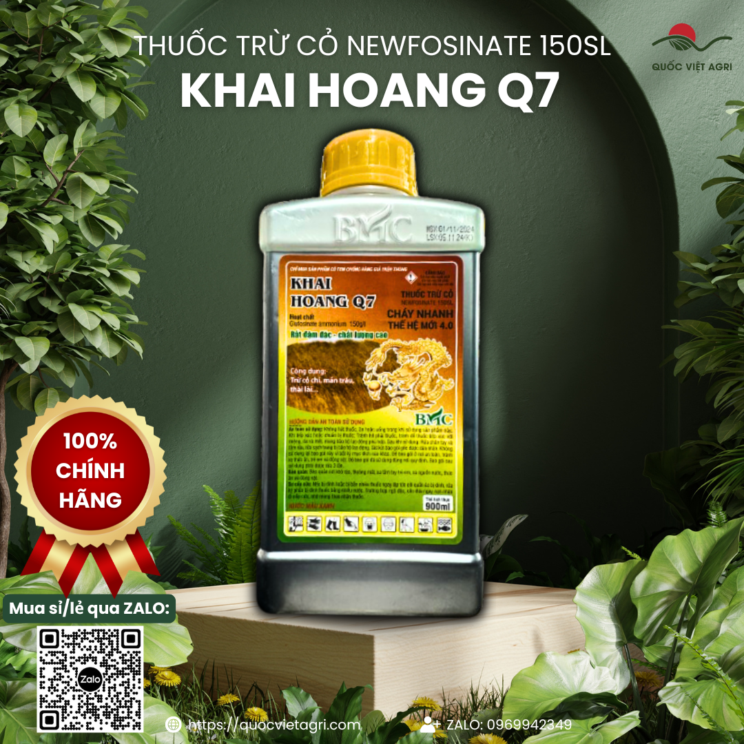 (1 chai - 1 thùng) Thuốc trừ cỏ KHAI HOANG Q7 150SL (chai 900ml) - CHÍNH HÃNG BMC