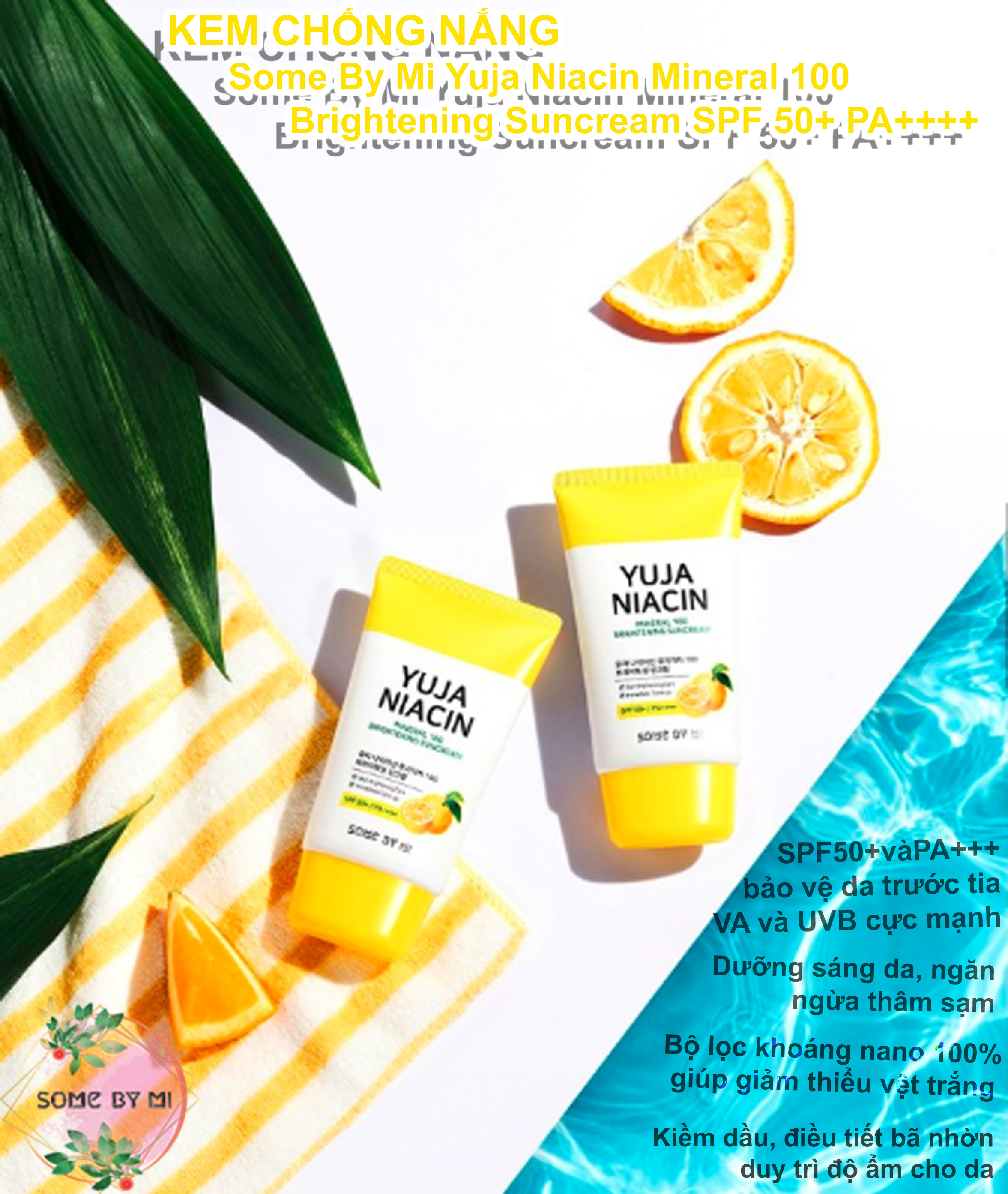 Some By Mi Yuja Niacin Mineral 100 Brightening Suncream Spf 50+ Pa++++ 50Ml