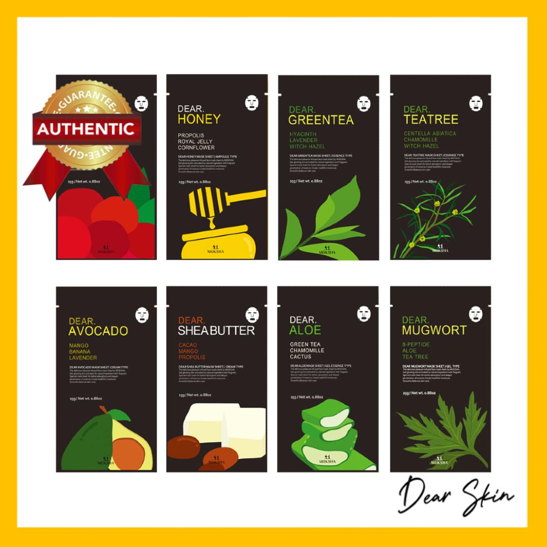 [Hcm][Mặt Nạ Nội Địa Hàn] Moksha Cấp Ẩm Làm Sáng Phục Hồi Da Kiềm Dầu Làm Lành Mụn Tinh Chất Đậm Đặc 100% Tự Nhiên