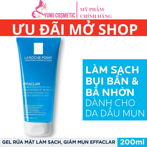 [Hcm]Gel Rửa Mặt Tạo Bọt Làm Sạch Dành Cho Da Dầu Nhạy Cảm La Roche - Posay Effaclar Purifying Foaming Gel For Oily Sensitive Skin 200Ml