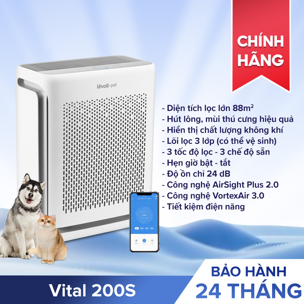 Máy Lọc Không Khí Levoit Vital 200S - Thiết Bị Tạo Môi Trường Sạch Cho Gia Đình