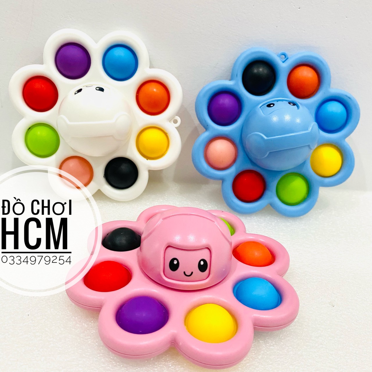 [SIÊU HOT] Đồ chơi con quay spinner bạch tuộc cảm xúc squid game pop it fidget toy bóp bong bóng giú