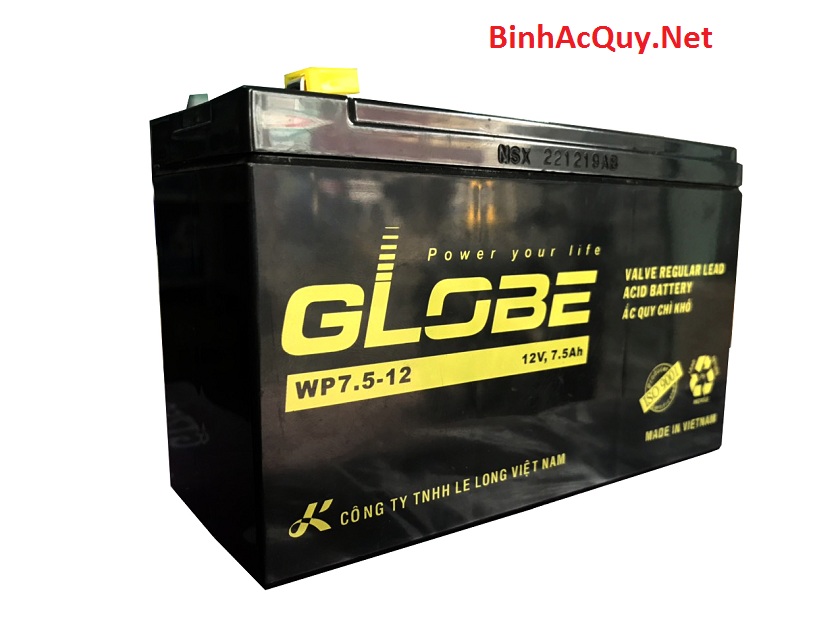 BÌNH ẮC QUY GLOBE WP 7.5-12 (12V - 7.5Ah)