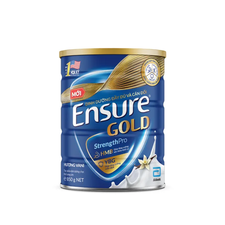 Ensure gold hương vani ít ngọt 850g mẫu mới (HSD T5/2025)